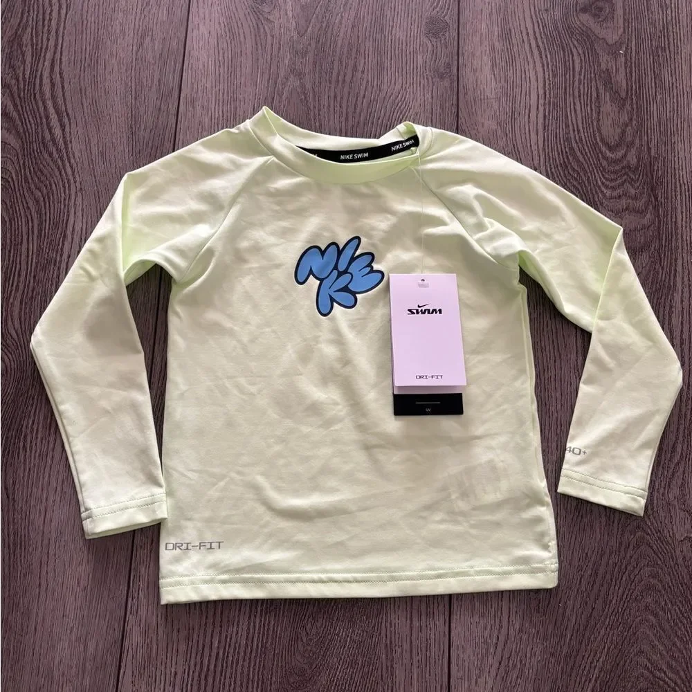 Nike Kids Long Sleeve swim Shirt - Light Green